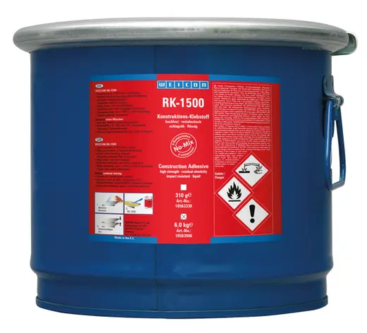 Produktfoto 1 von WEICON RK-1500 | Acrylat-Strukturklebstoff, flüssiger No-Mix Klebstoff | 6 kg | gelblich, transparent