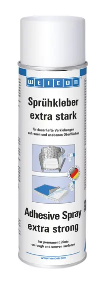 Produktfoto 1 von WEICON Sprühkleber extra stark | sprühbarer Kontaktklebstoff für starke und dauerhafte Verklebungen von Filz, Kunstleder und Dämmstoffen | 500 ml