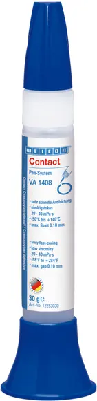 Produktfoto 1 von WEICON VA 1408 Cyanacrylat-Klebstoff | feuchtigkeitsbeständiger, niedrigviskoser Sekundenklebstoff | 30 g