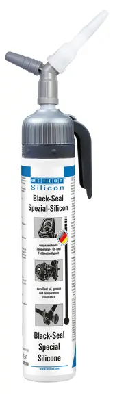 Produktfoto 1 von WEICON Black-Seal Spezialsilikon | dauerelastischer Dichtstoff für öl- oder fettbeständige Bereiche | 200 ml (Presspack) | schwarz