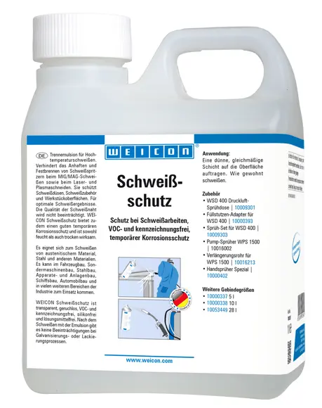 Produktfoto 1 von WEICON Schweißschutz | VOC- und kennzeichnungsfreier Schutz bei Schweißarbeiten | 1 L