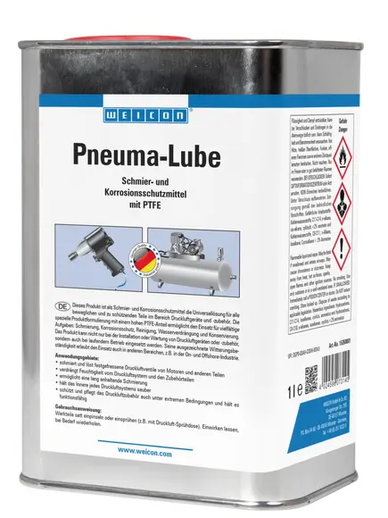 Produktfoto 1 von WEICON Pneuma-Lube | Schmiermittel mit PTFE für Druckluftwerkzeug | 1 L | gelblich