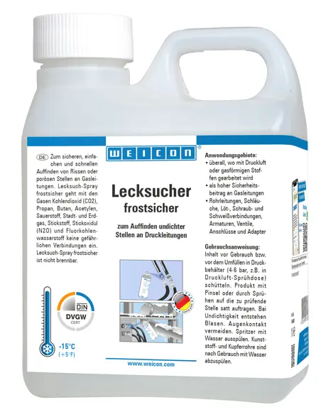 Produktfoto 1 von WEICON Lecksucher frostsicher | zum Auffinden von Rissen an Druckleitungen bis zu -15 °C | 1 L | farblos, transparent