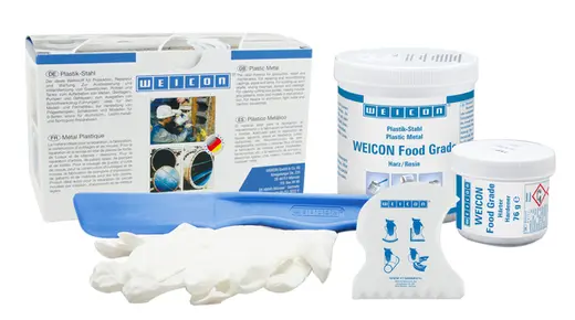 Produktfoto 1 von WEICON Food Grade | keramisch gefülltes Epoxidharz-System zur Oberflächenbeschichtung, Lebensmittelzulassung | 0,5 kg | weiß
