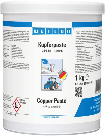 Produktfoto 1 von WEICON Kupferpaste | Schmier- und Trennmittelpaste auf Kupferbasis | 1 kg | kupfer