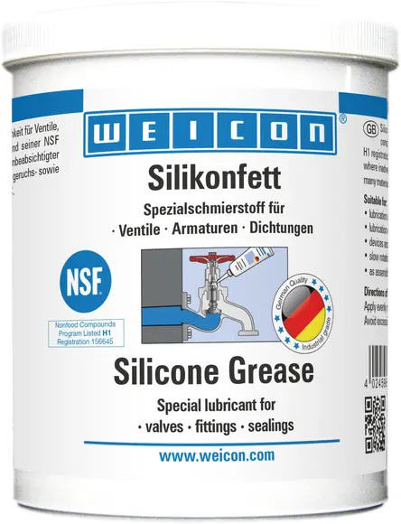 Produktfoto 1 von WEICON Silikonfett | lebensmittelechtes Schmierfett | 0,45 kg | farblos, transluzent