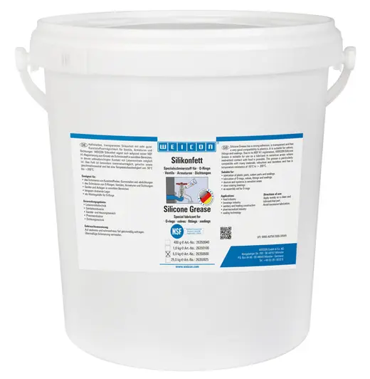 Produktfoto 1 von WEICON Silikonfett | lebensmittelechtes Schmierfett | 5 kg | farblos, transluzent