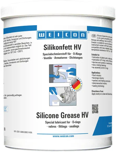 Produktfoto 1 von WEICON Silikonfett HV | lebensmittelechtes Schmierfett | 1 kg | transluzent