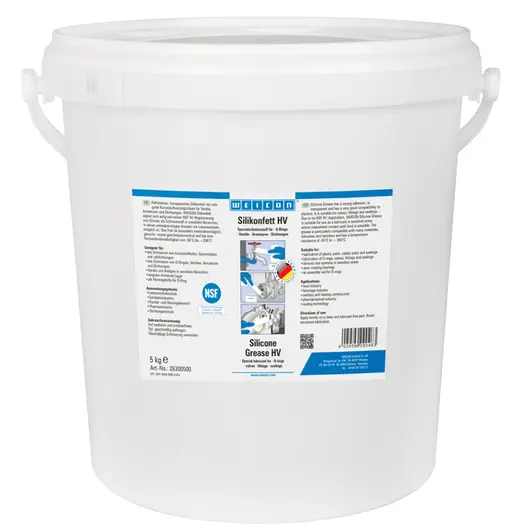 Produktfoto 1 von WEICON Silikonfett HV | lebensmittelechtes Schmierfett | 5 kg | transluzent