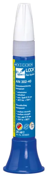 Produktfoto 1 von WEICONLOCK® AN 302-40 Schraubensicherung | mittelfest, mit DVGW-Zulassung | 20 ml | transparent