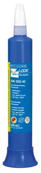Produktfoto 1 von WEICONLOCK® AN 302-40 Schraubensicherung | mittelfest, mit DVGW-Zulassung | 200 ml | transparent