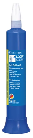 Produktfoto 1 von WEICONLOCK® AN 302-42 Schraubensicherung | mittelfest, mit Trinkwasserzulassung | 200 ml | blau