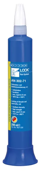 Produktfoto 1 von WEICONLOCK® AN 302-71 Schrauben- und Stehbolzensicherung | hochfest | 200 ml | rot