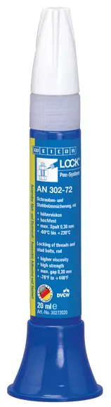 Produktfoto 1 von WEICONLOCK® AN 302-72 Schrauben- und Stehbolzensicherung | hochfest, höherviskos, mit Trinkwasserzulassung | 20 ml | rot