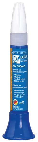 Produktfoto 1 von WEICONLOCK® AN 305-42 Hydraulik- und Pneumatikdichtung | mittelfest, mit DVGW-Zulassung | 20 ml | braun