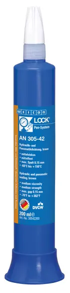 Produktfoto 1 von WEICONLOCK® AN 305-42 Hydraulik- und Pneumatikdichtung | mittelfest, mit DVGW-Zulassung | 200 ml | braun