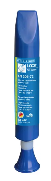 Produktfoto 1 von WEICONLOCK® AN 305-72 Rohr- und Flächendichtung | mit PTFE, mittelfest, mit Trinkwasserzulassung | 200 ml | weiß