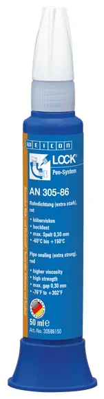 Produktfoto 1 von WEICONLOCK® AN 305-86 Rohrdichtung | extra stark, hochfest, höherviskos | 50 ml | rot