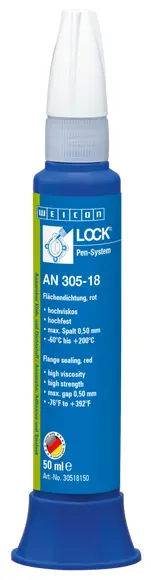 Produktfoto 1 von WEICONLOCK® AN 305-18 Flächendichtung | für große Spaltüberbrückung, hochfest, hochviskos | 50 ml | rot