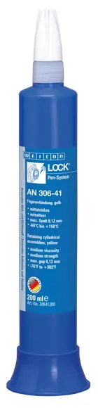 Produktfoto 1 von WEICONLOCK® AN 306-41 Fügeverbindung | für Lager, Wellen und Buchsen, mittelfest, mittelviskos | 200 ml | gelb