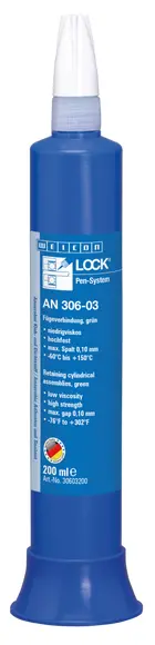 Produktfoto 1 von WEICONLOCK® AN 306-03 Fügeverbindung | für Lager, Wellen und Buchsen, hochfest, niedrigviskos | 200 ml | grün