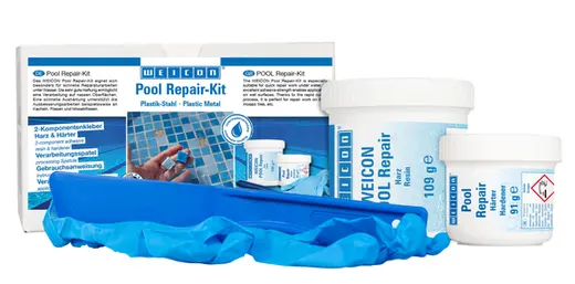 Produktfoto 1 von WEICON Pool Repair-Kit | schnelle Reparaturarbeiten auch unter Wasser | 0,2 kg | weiß