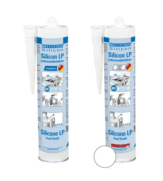 Produktfoto 1 von WEICON Silicon LP | dauerelastischer Dichtstoff für den Trinkwasser- und Lebensmittelbereich | 280 ml (Folienbeutel) | transparent