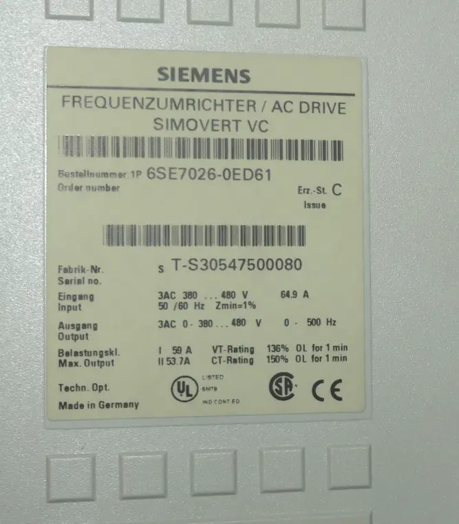 Produktfoto 1 von SIEMENS 6SE7026-0ED61