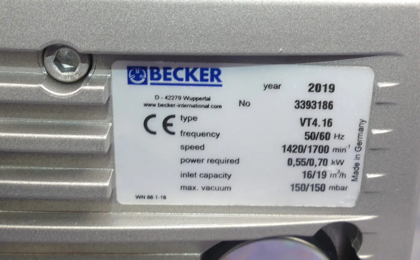 Produktfoto 1 von BECKER VACUUM VT4.16 B.j 2019 NEU