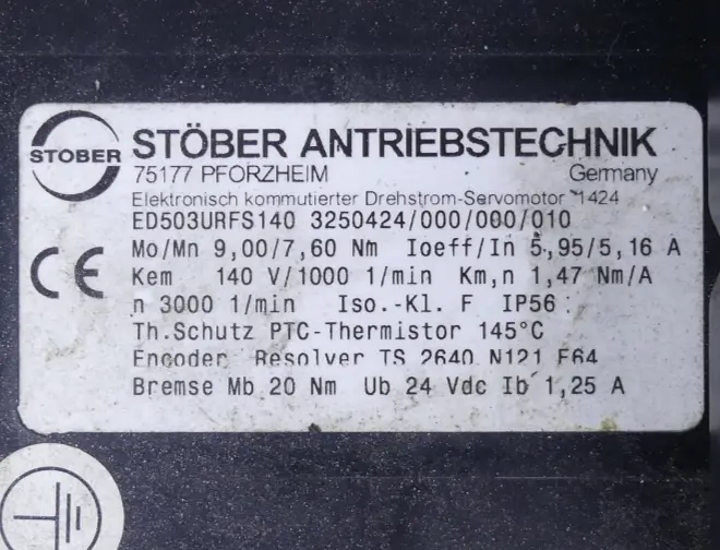 Produktfoto 1 von Stöber Antriebstechnik ED503URFS140 3250424/000/000/010 Servomotor
