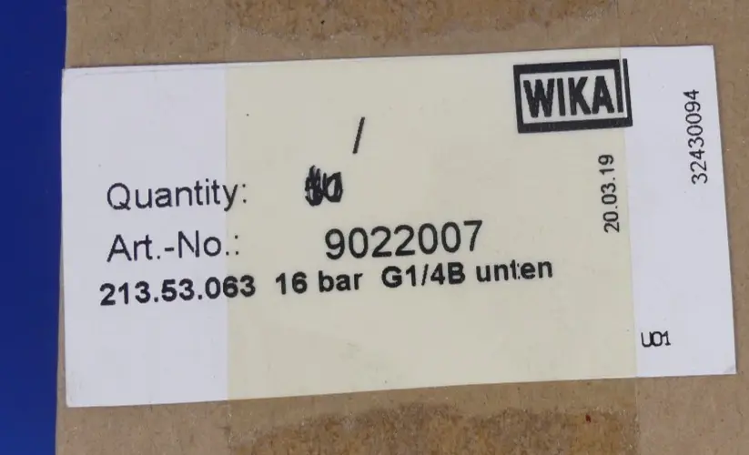 Produktfoto 1 von WIKA 213.53.063 16bar G1/4B radial 9022007