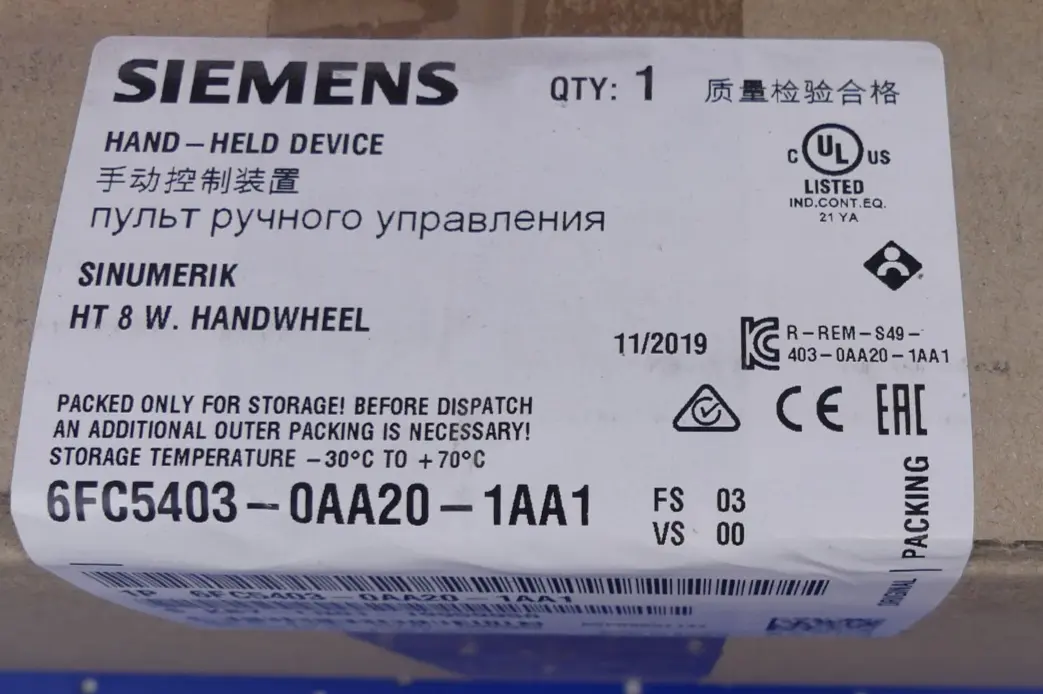 Produktfoto 1 von Siemens Sinumerik 6FC5403-0AA20-1AA1 Handwheel + Halterung