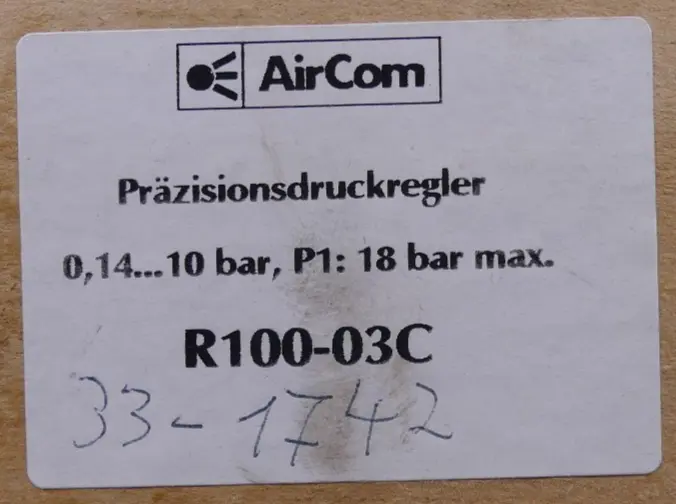 Produktfoto 1 von AIRCOM  R100-03C Präzisionsdruckregler