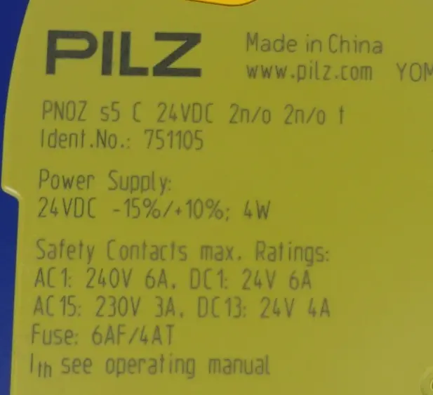 Produktfoto 1 von Pilz PNOZ s5 C 24VDC 2n/0 2n/0 1  751105