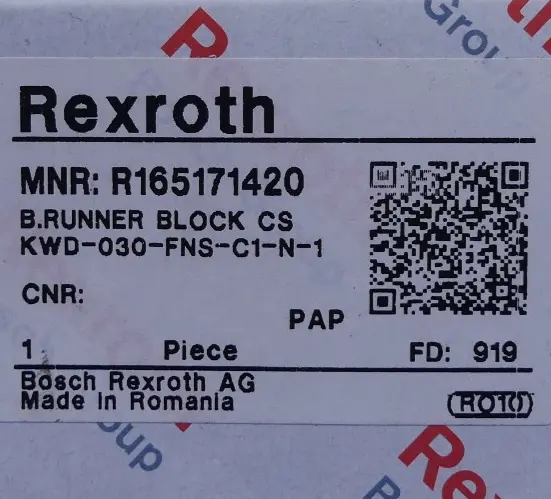 Produktfoto 1 von Rexroth KWD-030-FNS-C1-N-1 Runner Block R165171420