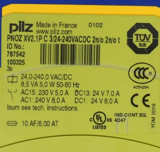 Produktfoto 1 von PILZ  PNOZ XV2.1 3 /24-240VACDC 2n/o 2n/ot  787542100325 Sicherheitsschaltgerät