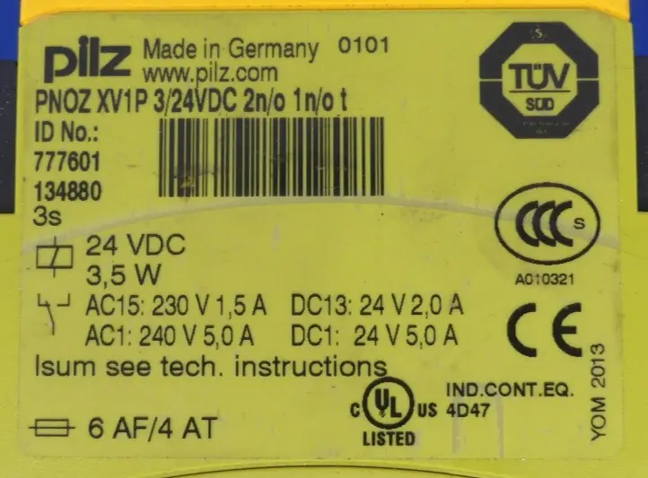 Produktfoto 1 von Pilz PNOZ XV1P3/24VDC 2n/o 1n/ot 777601
