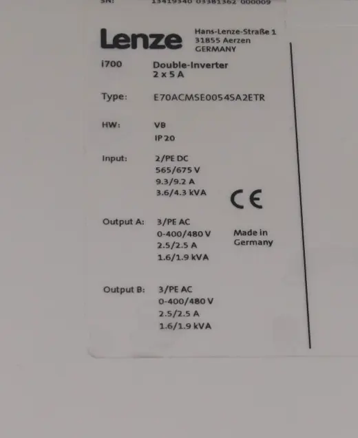 Produktfoto 1 von LENZE E70ACMSE0054SA2ETR