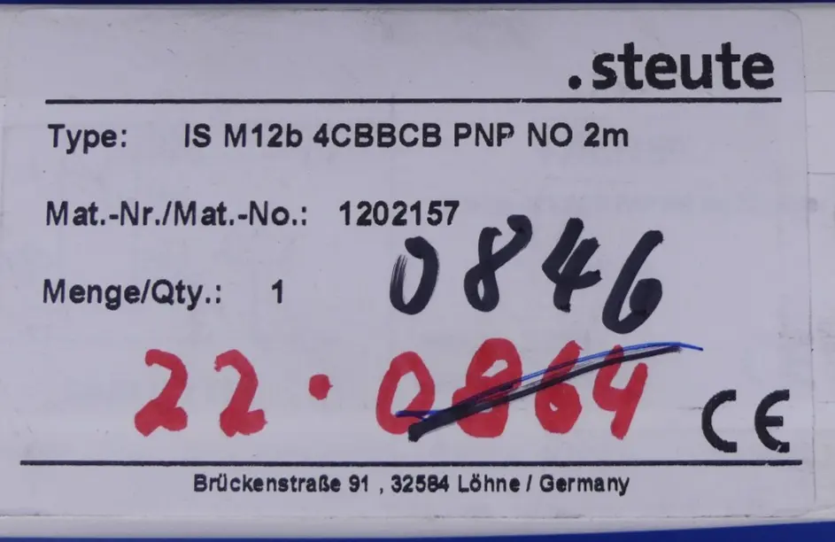 Produktfoto 1 von Steute IS M12b 4CBBCB PNP NO 2m