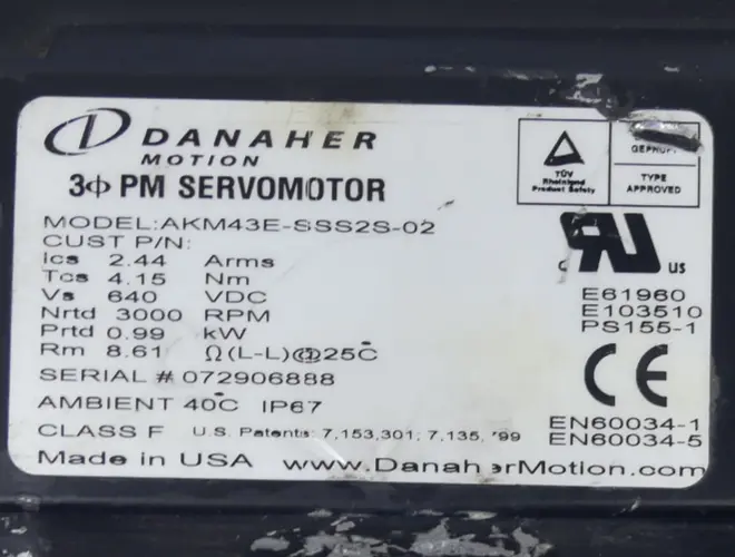 Produktfoto 1 von Danaher Motion AKM43E-SSS2S-02 Servomotor