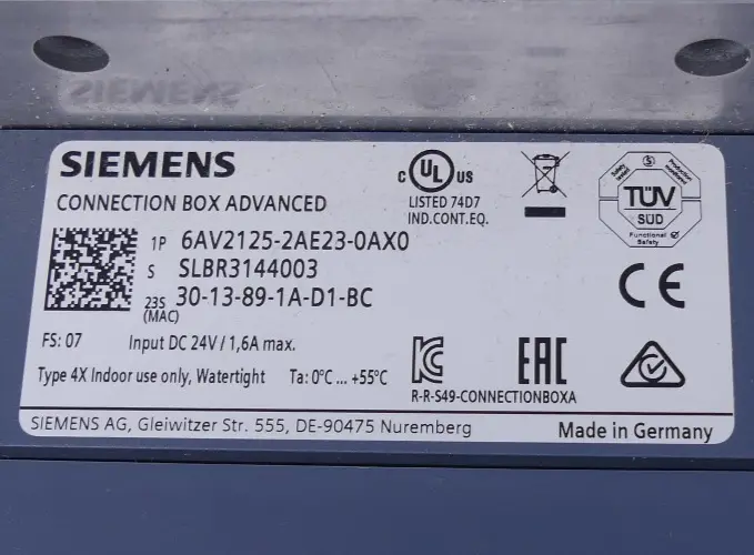 Produktfoto 1 von Siemens  SIMATIC HMI  6AV2125-2AE23-0AX0 Connection Box