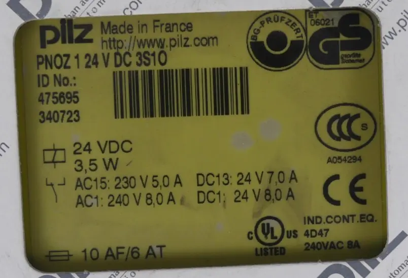 Produktfoto 1 von Pilz PNOZ1 24VDC 3S10   PNOZ 1 24 VDC3S1O Relais 475695