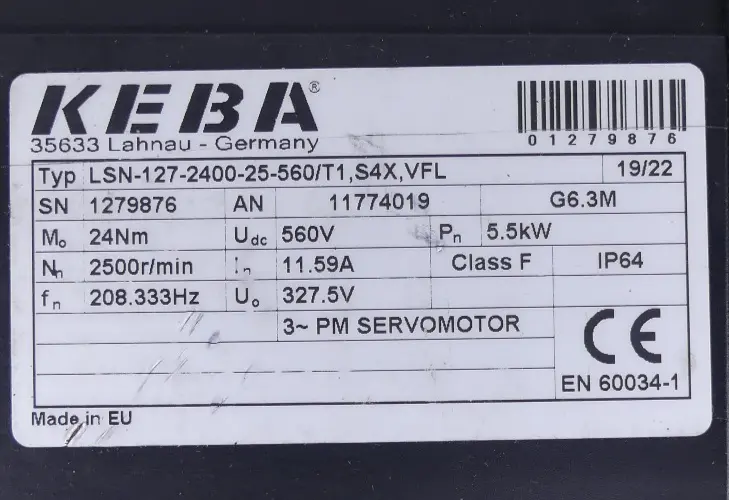 Produktfoto 1 von KEBA LSN- 127-2400-25-560/T1,S4X,VFL