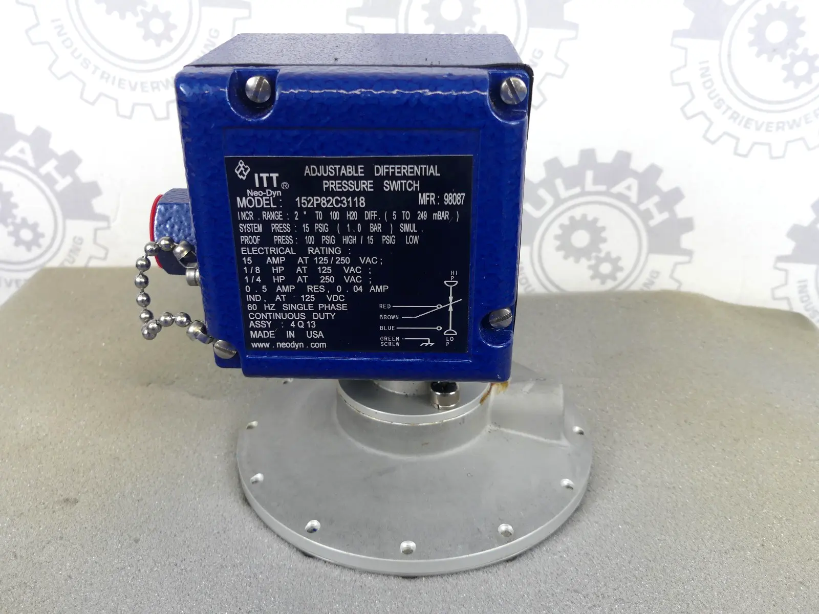 Produktfoto 1 von ITT Neo-Dyn 152P82C3118 Verstellbar Druck Schalter