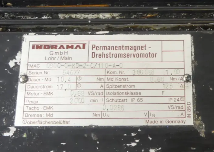 Produktfoto 1 von REXROTH INDRAMAT MAC090C-0-KD-2-C/110-A-0