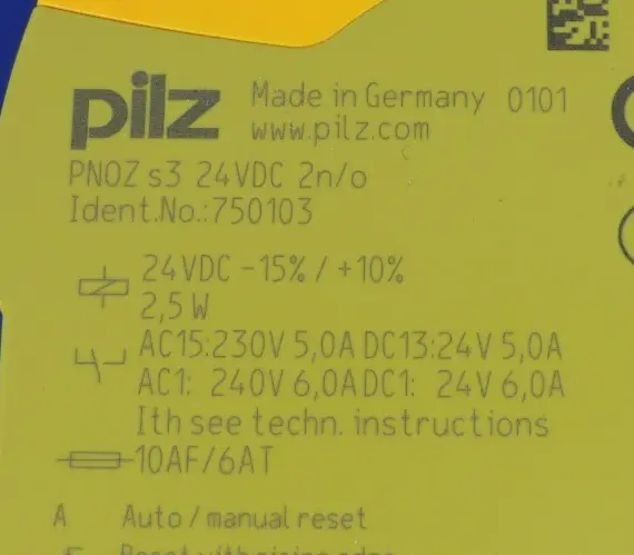 Produktfoto 1 von Pilz PNOZ s3 24VDC 2n/o 750103 Expand Sicherheitsrelais