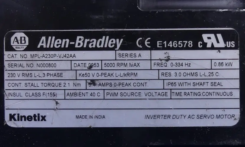 Produktfoto 1 von Allen-Bradley MPL-A230P-VJ42AA Servomotor