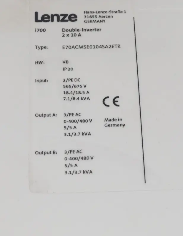 Produktfoto 1 von LENZE E70ACMSE0104SA2ETR