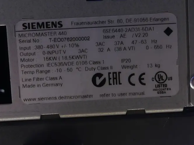 Produktfoto 1 von SIEMENS 6SE6440-2AD31-5DA1 6SE64402AD315DA1 MICROMASTER