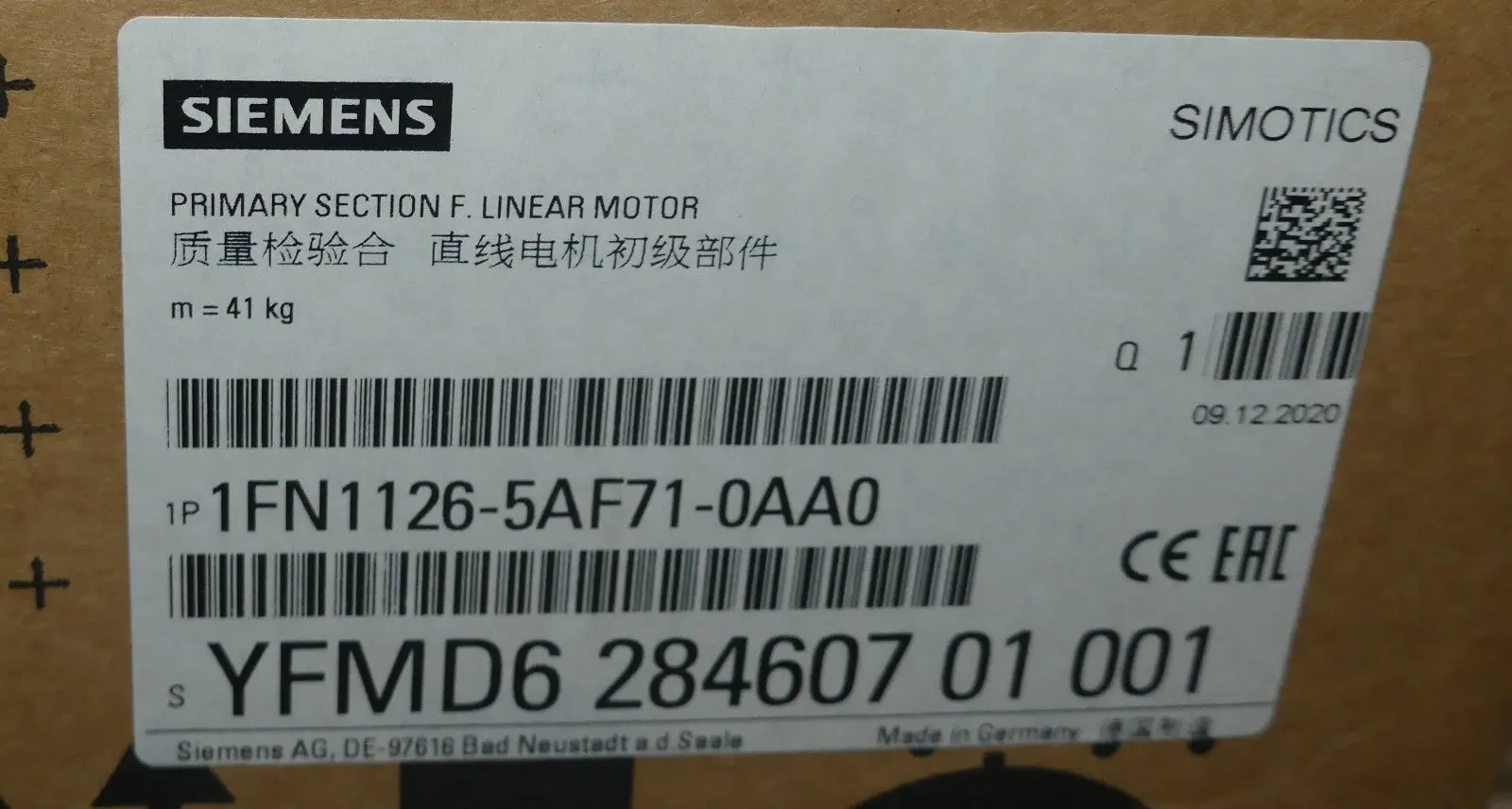 Produktfoto 1 von SIEMENS 1FN1126-5AF71-0AA0 Linearmotor Neu